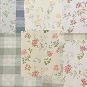 10 Assorted Quality Multicolor Floral & Woven Plaid DIY Vinyl Wallpaper Sheets